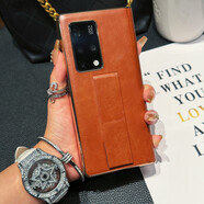 閃森（SHANSEN）適用華為matex2手機電鍍鉸鏈腕帶款殼x2典藏版油臘皮感套支架保護套蜥蜴肚紋感網(wǎng)紅男女款 電鍍鉸鏈腕帶款油臘皮時(shí)尚棕【配電鍍防窺殼】 華為MateX2/X2 典藏版