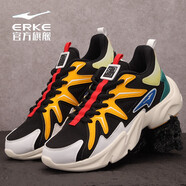 鴻星爾克（ERKE）【斷碼】紅星旗艦運動(dòng)跑步鞋男士輕便網(wǎng)面透氣減震耐磨慢跑鞋 正黑/橡芽白 40