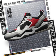 李寧（LI-NING）休閑鞋男鞋COUNTERFLOW源新款NEON氣墊減震休閑運(yùn)動(dòng)鞋男AGCP117 標(biāo)準(zhǔn)黑/微晶灰/標(biāo)準(zhǔn)白-3 40
