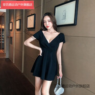 亞百鹿低胸露背連衣裙2021新款夏性感夜店女裝時(shí)尚秋冬顯瘦夜場(chǎng)工作服潮 黑色 89950-1 XL