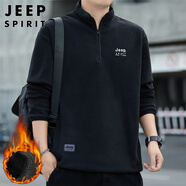 JEEP SPIRIT吉普衛(wèi)衣男士外套男裝長(zhǎng)袖t恤秋冬季寬松休閑加絨潮流抓絨衣服