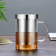 WINTERPALACE 茶水分離杯泡茶葉帶把手柄玻璃杯子過濾男士辦公室水杯個人專用 500ml