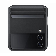 三星（SAMSUNG） Galaxy Z Flip4/W23 Flip 翻蓋皮革保護(hù)套 原裝手機(jī)殼 折疊屏手機(jī)保護(hù)殼 手機(jī)保護(hù)套 翻蓋皮革保護(hù)套【黑色】