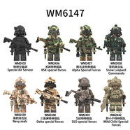F 方橙 FORANGE中國軍事積木人仔WM6147空勤團雪豹海豹突擊隊阿爾法拼裝玩具 WM6147軍事8款