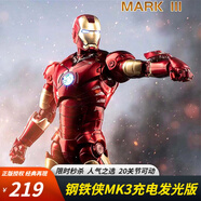 IMVE兒童禮物漫威鋼鐵俠MK3模型生日男孩玩具手辦馬克85關(guān)節(jié)可動(dòng)擺件 鋼鐵俠MK3充電發(fā)光版【紀(jì)念版】