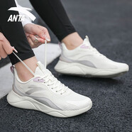 安踏女鞋運動(dòng)鞋女2025冬季透氣網(wǎng)面跑步鞋輕便軟底減震健身跑鞋跳繩鞋 淺米白/一度灰-5532 35.5 【官方正品 假一賠十】