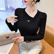 JYZR低領毛衣女款2025新款唐裝棉襖女高端2025新款秋冬釘鉆針織衫毛衣 黑色 S  【建議95斤以下