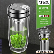 日本進(jìn)口品質(zhì)單雙層玻璃杯泡茶杯子男士個(gè)人專用鵝蛋杯耐熱車載 雙層-寶石鋼500毫升 加長(zhǎng)網(wǎng)0ml0只