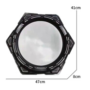 奧迪雙鉆陀螺戰斗盤(pán)超大號加厚加大盤(pán)兒童圓盤(pán)陀螺男孩競技玩具對戰陀螺盤(pán) 六邊黑圓盤(pán)47*41*8