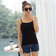 杭馨咚特大碼女吊帶背心打底衫女加肥加大200斤寬松顯瘦胖mm內搭內衣女 黑色黑色【倆件】 6XL 【建議205斤-225斤】