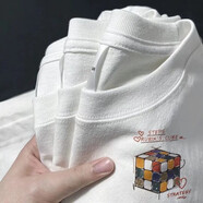 RXEX純棉短袖男夏季潮流寬松百搭重磅圓領(lǐng)打底衫衣服男裝潮牌休閑t恤 Y28-白色 S