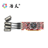 冶天顯卡4屏工控機(jī)服務(wù)器用2U小卡4U可用7570PS 4連屏拼接 小機(jī)箱刀卡4HDMI 4DVI 4VGA點(diǎn)對(duì)點(diǎn)2*2拼接 7570PS+轉(zhuǎn)DVI主動(dòng)式線