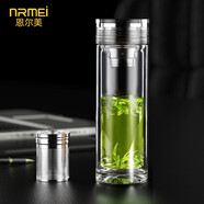 德國NRMEI雙層玻璃杯茶水分離泡茶杯水杯男杯子玻璃水杯商務(wù)車載 400ML【茶水分離】