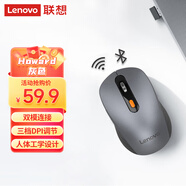 聯(lián)想（Lenovo）無(wú)線(xiàn)藍牙雙模鼠標 便攜辦公鼠標 人體工程學(xué)設計 適用臺式機一體機筆記本平板Howard風(fēng)暴灰