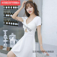 亞百鹿低胸露背連衣裙2021新款夏性感夜店女裝時(shí)尚秋冬顯瘦夜場(chǎng)工作服潮 白色蝴蝶 89952 S