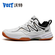 沃特（VOIT）羽毛球鞋男女款訓(xùn)練鞋減震透氣運(yùn)動(dòng)鞋子防滑耐磨 白黑 43