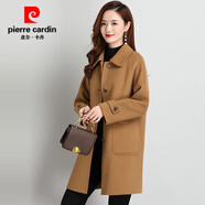 皮爾卡丹羊毛大衣女高端紅色雙面羊絨呢大衣女2025秋冬新款小個(gè)子中長(zhǎng)款女 【駝色-高品質(zhì)-款】 2XL 【建議120-130斤】