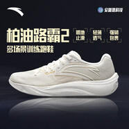 安踏（ANTA）柏油路霸2運動(dòng)男鞋氮科技減震回彈跑步健身訓練鞋 象牙白/金屬金-2 39 (245mm)