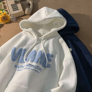 蘇愚100%純棉重磅面料衛衣雙層連帽衛衣男慵懶風(fēng)加絨加厚垂墜感加厚衛 純棉41-24-白- 加絨 L