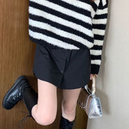 詩(shī)蘭倫薩（SHILANLUNSA）小屁簾假下擺秋冬季內搭疊穿遮屁股配衛*衣打底神器白色半身裙女 黑色【紐扣款】 均碼(建議80-150斤)