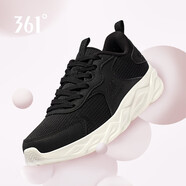 361°女鞋運動(dòng)鞋春秋季新款革面網(wǎng)面防滑耐磨跑步鞋軟底減震跑步鞋子女 【網(wǎng)面】曜石黑/羽毛白 39