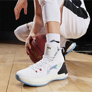 李寧（LI-NING）籃球鞋 馭帥13代男子高幫減震穩(wěn)固支撐耐磨籃球鞋 ABAP075 標(biāo)準(zhǔn)白/標(biāo)準(zhǔn)黑ABAP075-1 42