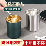 云穗 不銹鋼煙灰缸創(chuàng)意個性煙灰神器防飛灰沙漏斗煙缸大號KTV酒吧酒店 【本色銀】升級煙扣