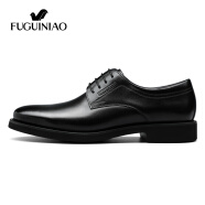 富贵鸟（FUGUINIAO）商务休闲皮鞋正装鞋男士英伦德比鞋男结婚新郎鞋 黑色 42 