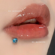 梓嘉福唇釘內螺紋閃鉆甜欲辣妹 唇釘 耳骨釘 藍色桿長(cháng)10mm桿粗1.2mm