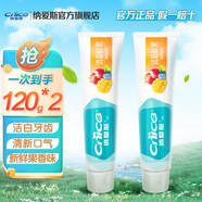 納愛斯納愛斯牙膏鹽白鮮果冰菊 口氣清新護(hù)齦固齒勁爽薄荷多效家庭牙膏 【多只更劃算】120g*2支清新鮮果