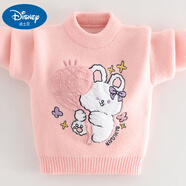 迪士尼兒童羊毛衫水貂絨女童毛衣2025秋冬季新款線(xiàn)衣小女孩加厚線(xiàn)衣圓領(lǐng) 粉紅色 玫瑰兔 110 (身高100左右)