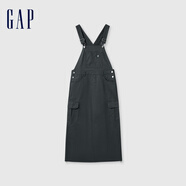 Gap女裝夏季多口袋可調(diào)節(jié)背帶裙工裝戶外百搭長裙498048 黑色 S (160/80A) 亞洲尺碼