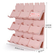 愜藝多層可疊加鞋架簡(jiǎn)易門(mén)口家用塑料鞋托宿舍收納鞋架分層整理小鞋柜 升級款粉色（9個(gè)裝）