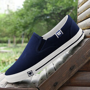 回力帆布鞋情侶款一腳蹬懶人鞋老北京布鞋男 903藏青色（男士正常，女士偏大一碼） 43