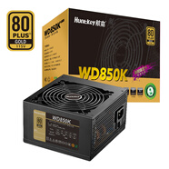 航嘉（Huntkey）WD850K金牌850W電源（80PLUS金牌/單路70.8A/ATX3.1/PCIe5.1/全電壓/LLC+SR+DC-DC/智能溫控）