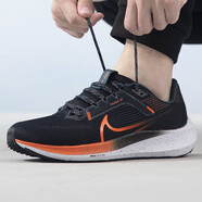 耐克（NIKE）休閑鞋男鞋2025新款夏季運動鞋AIR ZOOM PEGASUS飛馬40跑步鞋 FQ8723-010黑橙 45