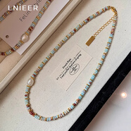Lnieer彩色串珠碧玉石淡水珍珠項(xiàng)鏈女2025新款輕奢小眾多巴胺鎖骨鏈頸鏈 碧玉石珍珠項(xiàng)鏈【淡水珍珠】