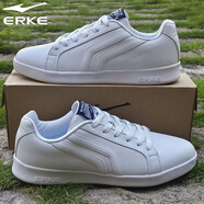 鴻星爾克（ERKE）板鞋男鞋舒適小白鞋百搭學(xué)生輕便透氣跑步鞋減震耐磨運(yùn)動(dòng)鞋休閑鞋 正白 44