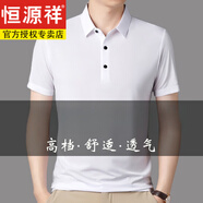 恒源祥短袖t恤男士春秋帶領(lǐng)寬 松夏裝polo衣衫冰.絲上衣春秋款 A14款短.袖白色 XXXL/130/190【推薦175182斤】