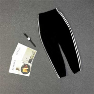 貝吉棋韓國ins網(wǎng)紅原宿權志龍TT同款褲子GD校褲男男九分褲 黑色(束腳) S