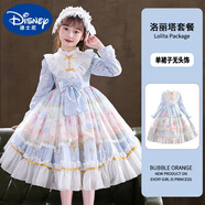 迪士尼（Disney）全套洛麗塔公主裙女童夏季長(zhǎng)袖連衣裙春秋兒童冬季加絨少女裙 1292藍(lán)色長(zhǎng)袖 160