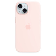 APPLE蘋果iPhone15Plus手機殼MagSafe磁吸硅膠/透明保護殼保護套 亮粉色