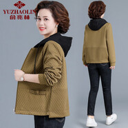 俞兆林（YUZHAOLIN）中老年女裝媽媽裝秋裝連帽外套2025新款時(shí)尚洋氣女拉鏈衫上衣服 橄欖綠 XL 建議105斤以?xún)?
                                         title=