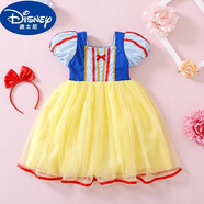 迪士尼（Disney）兒童蓬蓬裙六一禮服白雪公主裙子女童夏季短袖冰雪奇緣春秋連衣裙 公主裙送發(fā)箍 110碼（身高85-95）