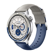 小米（MI）小米手表S4 智能手表 運(yùn)動(dòng)手表腕帶   Xiaomi Watch Strap 編織戶外表帶 Xiaomi Watch表圈表帶套裝雙時(shí)區(qū)(藍(lán)灰)