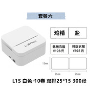 樂(lè )敏云LEMIN標簽機L1S手持便攜式標簽打印機小型迷你藍標簽機不干 套餐六(L1主機+10卷紙雙排白色2