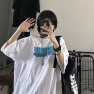 薩姆依 ins超火短袖T恤女夏2023夏季新款韓版寬松學(xué)生BF原宿港風(fēng)半截袖oversize休閑上衣 白色【立體3D字母】 L