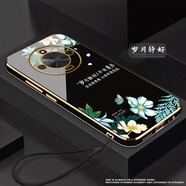 格興適用榮耀x50手機(jī)殼華為男女新款電鍍honor保護(hù)套軟殼中國(guó)風(fēng)防摔時(shí)尚國(guó)潮文字輕奢高級(jí)感個(gè)性 睿智黑-b635歲月靜好-贈(zèng)手繩 榮耀X50