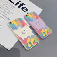 迅炫蘋果6splus手機(jī)殼新款iphone6硅膠6s全包8鏡頭7p/8plus防摔保護(hù)套男6plus 【送掛繩】-蘋果7-8-草紫色-彩色微笑BT29
