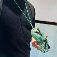 LESCA LUNETIER掛脖眼鏡包抗壓便攜男女式近視眼鏡太陽(yáng)墨鏡收納袋掛繩防丟保護套 牛油果綠眼鏡包+掛繩【掛脖款】